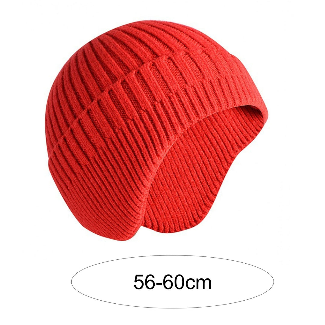 Winter Beanie Soft No Brim Anti-shrink Knitting Solid Color Warm High Elasticity Unisex Thick Men Beanie for Shopping Image 12