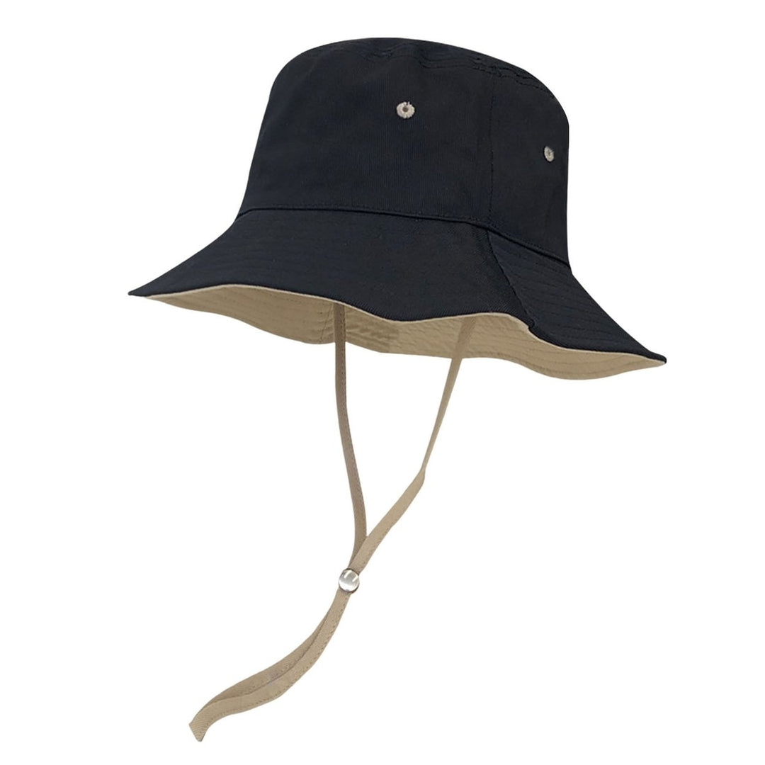 Bucket Hat Windproof Rope Casual Adjustable Washable Plain UV Protection Solid Color Breathable Men Women Summer Sun Hat Image 2