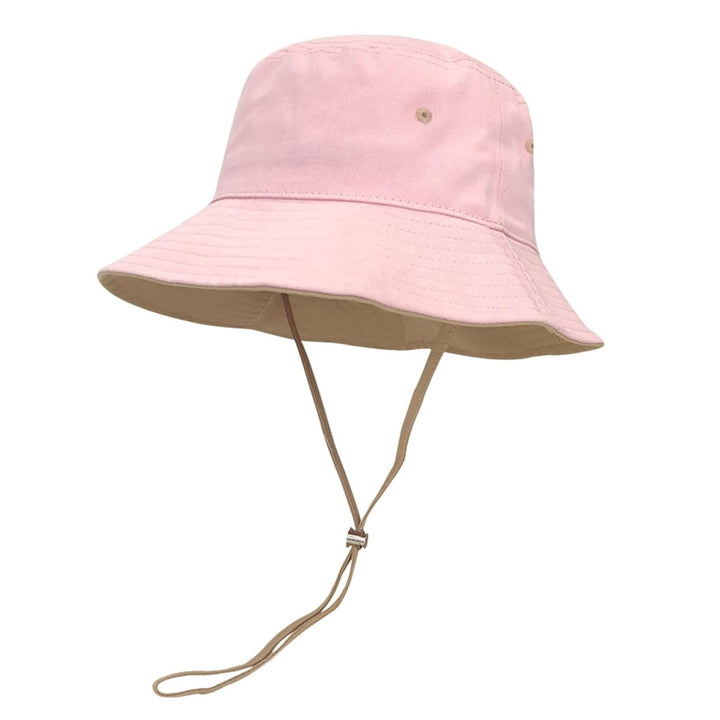 Bucket Hat Windproof Rope Casual Adjustable Washable Plain UV Protection Solid Color Breathable Men Women Summer Sun Hat Image 4