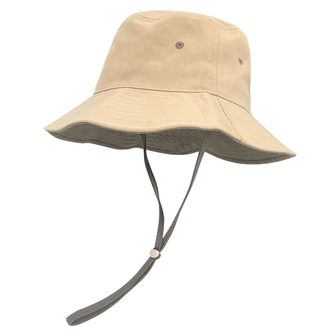 Bucket Hat Windproof Rope Casual Adjustable Washable Plain UV Protection Solid Color Breathable Men Women Summer Sun Hat Image 7