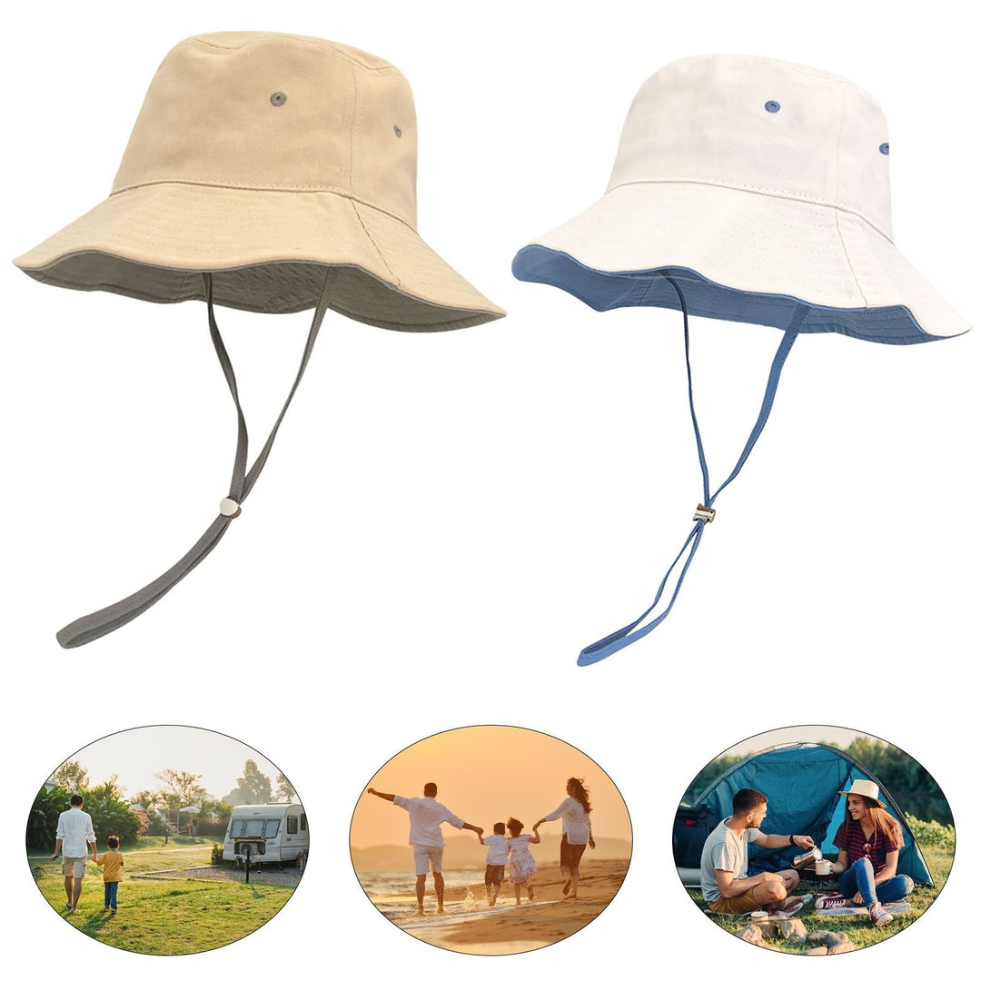 Bucket Hat Windproof Rope Casual Adjustable Washable Plain UV Protection Solid Color Breathable Men Women Summer Sun Hat Image 10