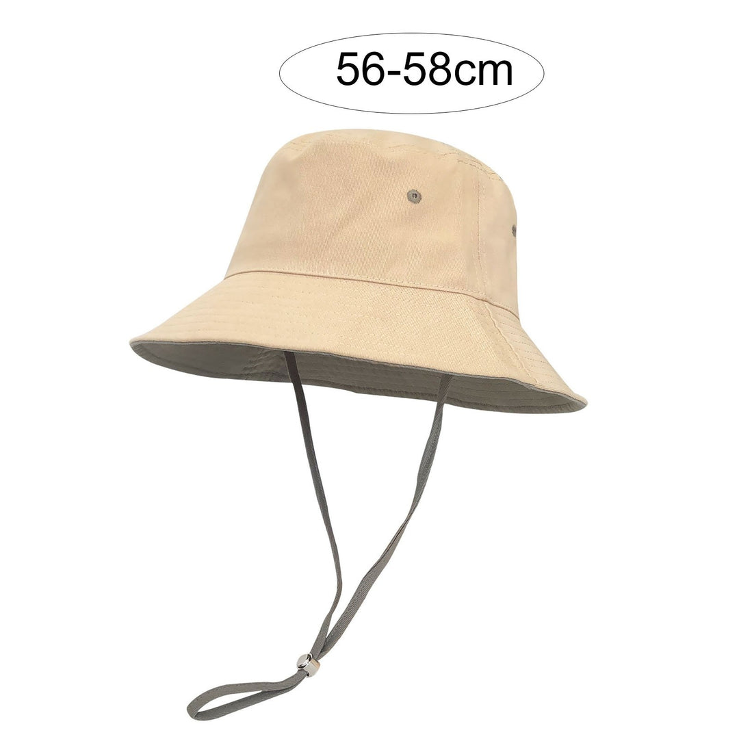 Bucket Hat Windproof Rope Casual Adjustable Washable Plain UV Protection Solid Color Breathable Men Women Summer Sun Hat Image 11