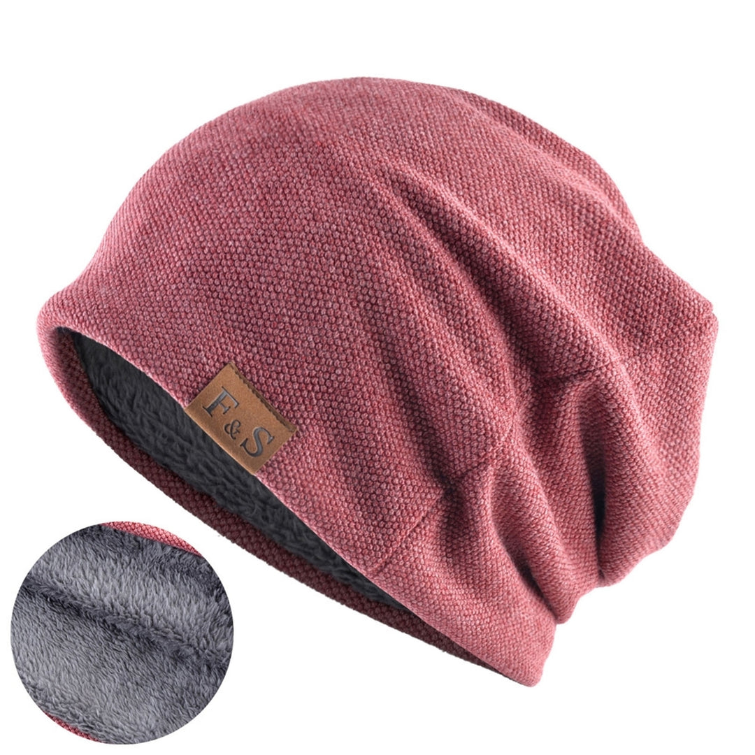 Knitted Hat Plush Lining Casual Hip Hop Super Soft Stretchy Keep Warm Solid Color Women Men Unisex Beanie Cap for Spring Image 3