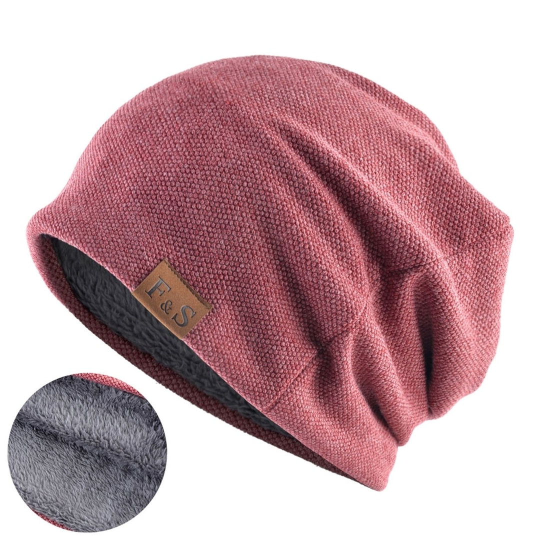 Knitted Hat Plush Lining Casual Hip Hop Super Soft Stretchy Keep Warm Solid Color Women Men Unisex Beanie Cap for Spring Image 1