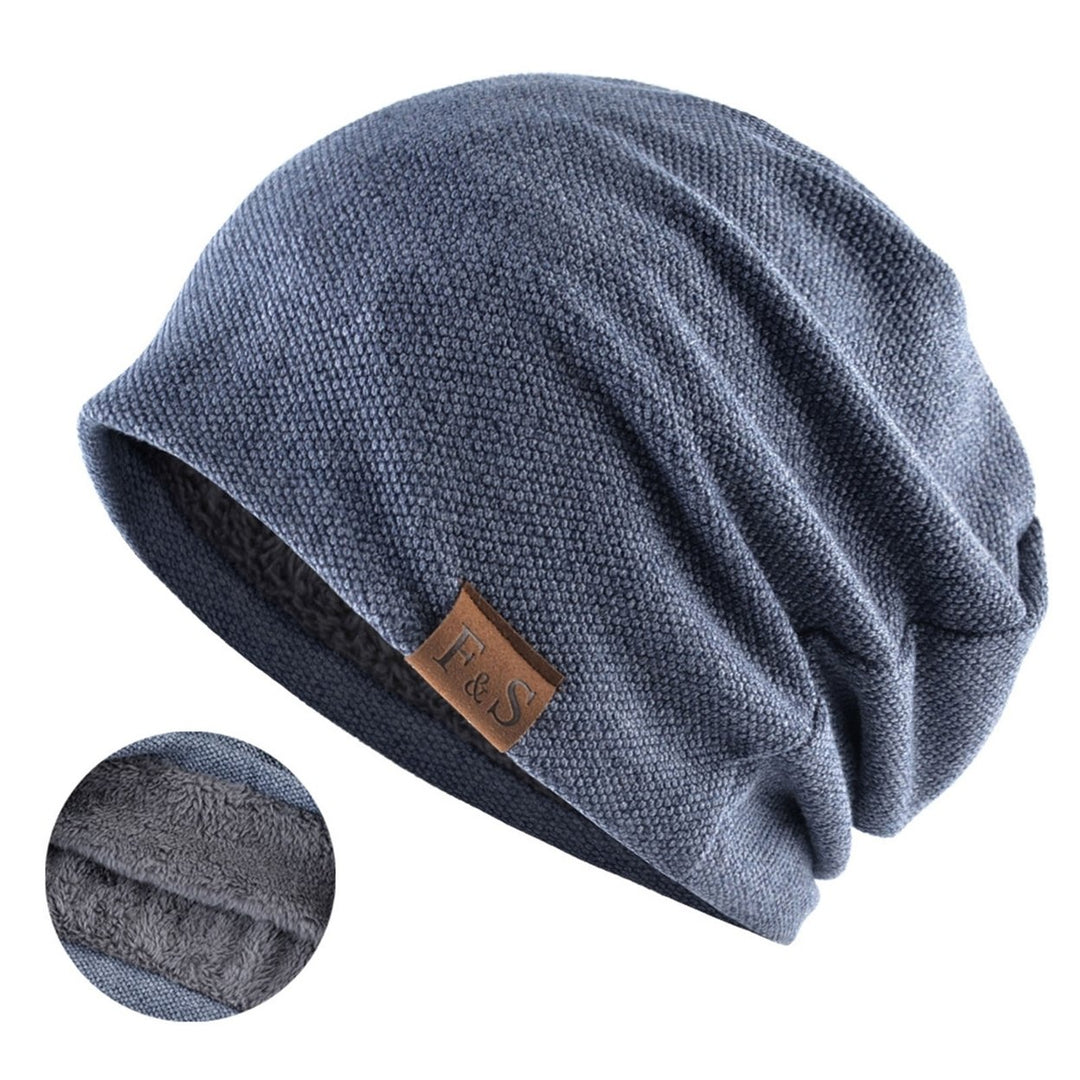 Knitted Hat Plush Lining Casual Hip Hop Super Soft Stretchy Keep Warm Solid Color Women Men Unisex Beanie Cap for Spring Image 1