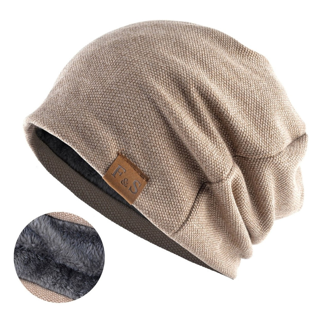 Knitted Hat Plush Lining Casual Hip Hop Super Soft Stretchy Keep Warm Solid Color Women Men Unisex Beanie Cap for Spring Image 1