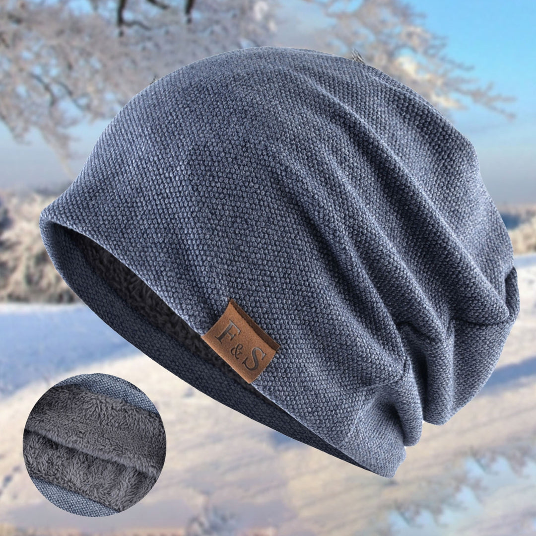 Knitted Hat Plush Lining Casual Hip Hop Super Soft Stretchy Keep Warm Solid Color Women Men Unisex Beanie Cap for Spring Image 8