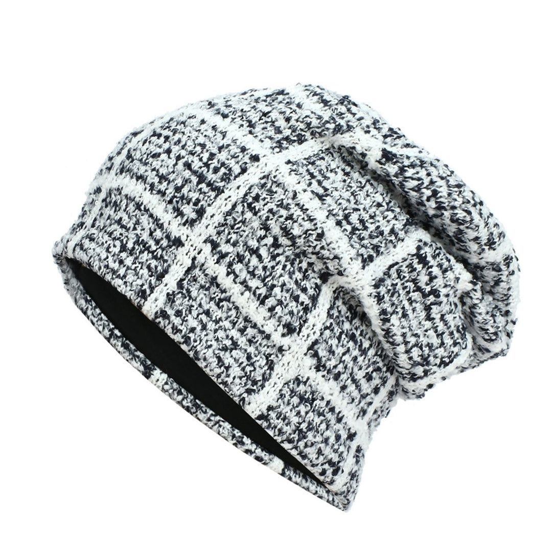 Winter Beanie Unisex Anti-shrink Soft Breathable Decorative Protect Head Square Pattern High Elasticity Autumn Skull Image 4