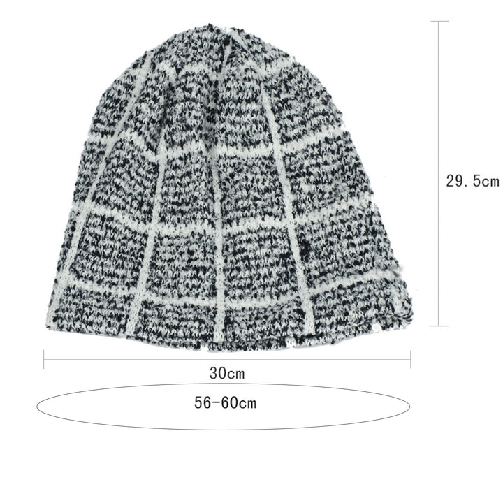 Winter Beanie Unisex Anti-shrink Soft Breathable Decorative Protect Head Square Pattern High Elasticity Autumn Skull Image 8