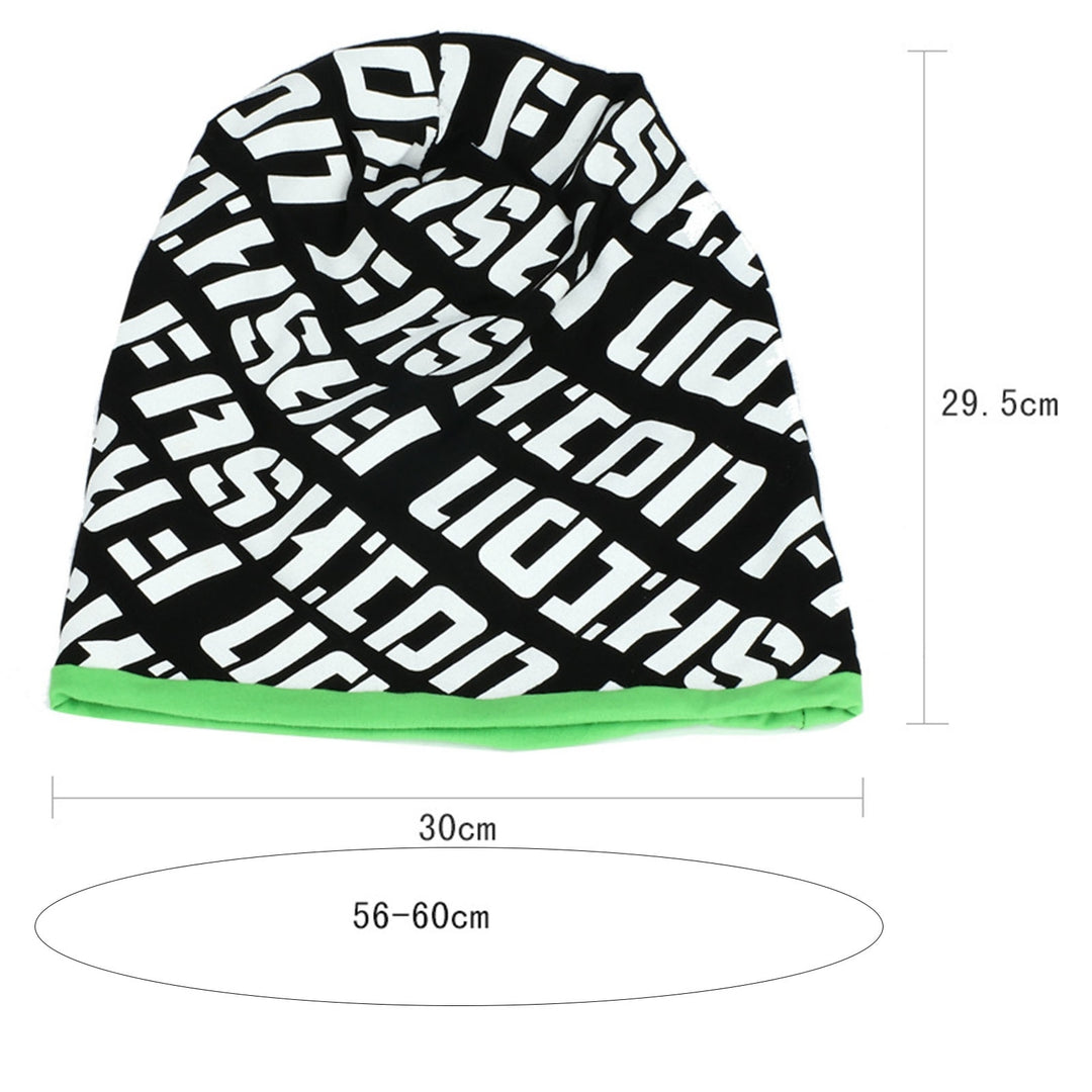 Winter Beanies Letter Print Contrast Colors Unisex Anti-shrink Elastic Keep Warm Breathable Slouchy Skull Beanies for Image 9