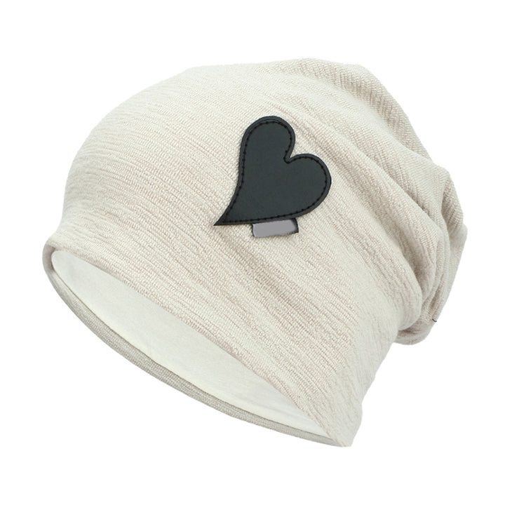 Ear Flap Thick Brimless Windproof Beanie Hat Women Heart Print Riding Knitted Skull Beanie Cap Costume Accessories Image 4