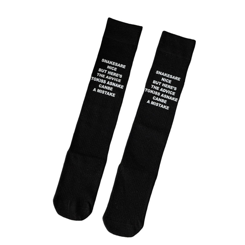 1 Pair Japanese JK Socks Knee-length Letter Stamping Knitted Breathable Autumn Winter Long Socks for Outdoor Image 2