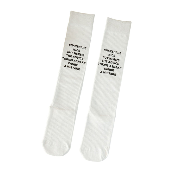 1 Pair Japanese JK Socks Knee-length Letter Stamping Knitted Breathable Autumn Winter Long Socks for Outdoor Image 3