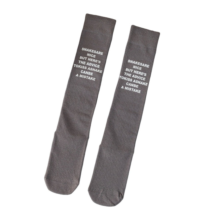 1 Pair Japanese JK Socks Knee-length Letter Stamping Knitted Breathable Autumn Winter Long Socks for Outdoor Image 1