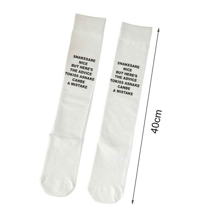 1 Pair Japanese JK Socks Knee-length Letter Stamping Knitted Breathable Autumn Winter Long Socks for Outdoor Image 8