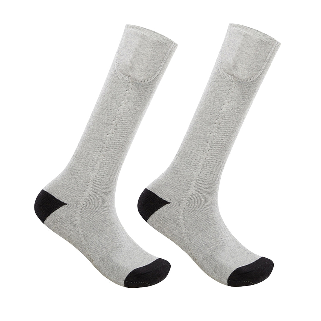 1 Set Hot Socks Elastic Long-Tube Heat-trapped Cotton 3 Gears Fast Charging Heated Socks Warmers for Winter Image 3