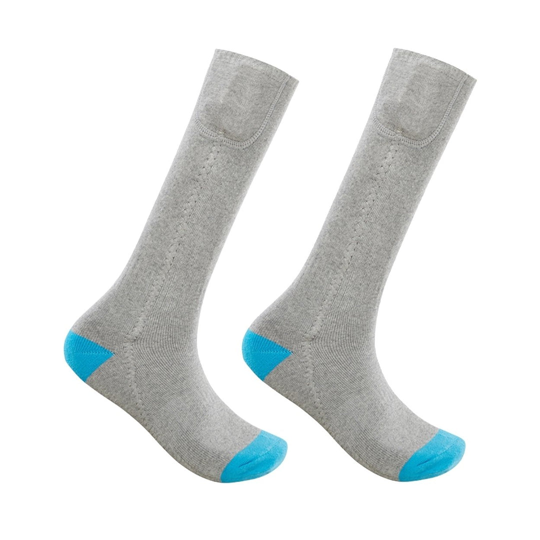 1 Set Hot Socks Elastic Long-Tube Heat-trapped Cotton 3 Gears Fast Charging Heated Socks Warmers for Winter Image 1