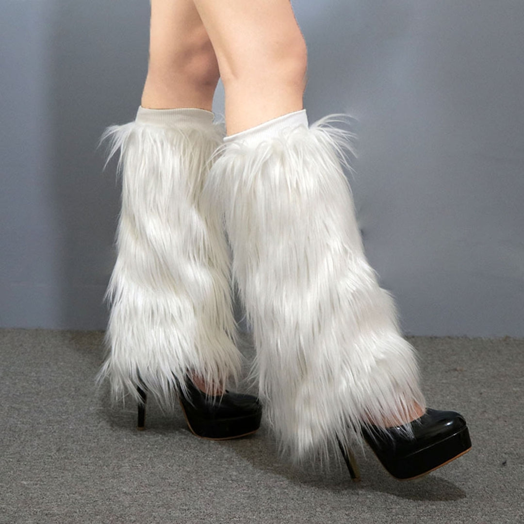 1 Pair Faux faux Leg Warmers with Light Women Stage Performance High Tube Plush Socks for Party Image 7