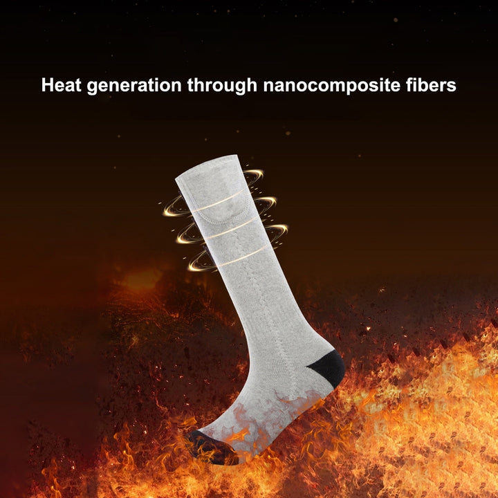 1 Set Hot Socks Elastic Long-Tube Heat-trapped Cotton 3 Gears Fast Charging Heated Socks Warmers for Winter Image 12