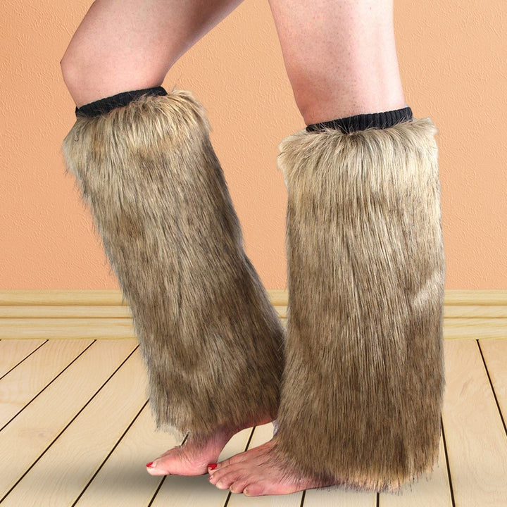 1 Pair Leg Warmers Faux faux Fluffy Knee High Thickened Sexy Keep Warm Solid Color Autumn Winter Women Boot Stockings Image 7