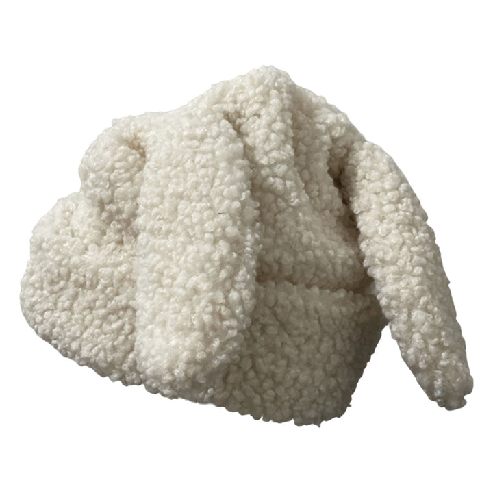 Women Hat Floppy Rabbit Ears Slouchy Thickened Super Soft Solid Color Keep Warm Sherpa Autumn Winter Adults Cap for Image 4