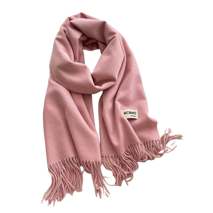 Scarf Shawl Tassel Design Thick Super Soft Pashmina Comfortable Keep Warm Solid Color Women Large Soft Imitation Image 8