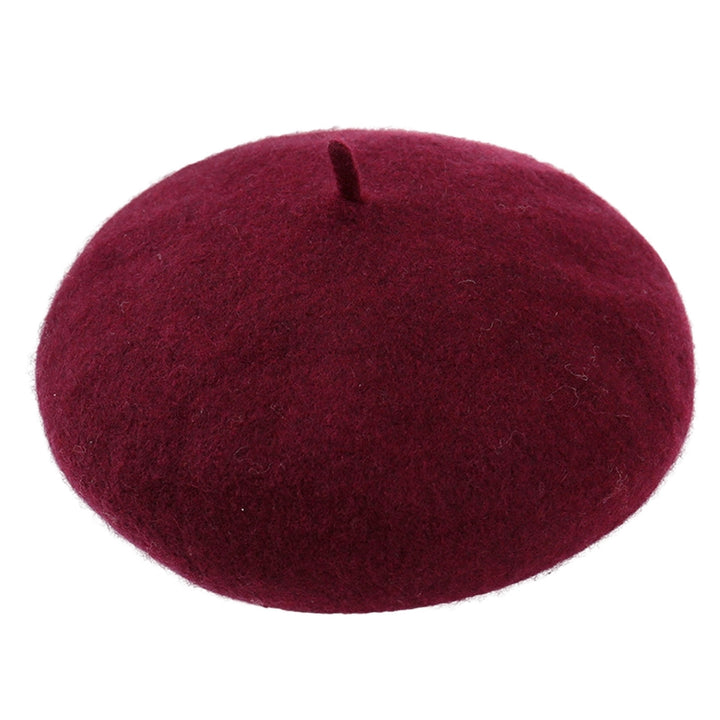 Girls Beret No Brim Solid Color Casual Comfortable Breathable Keep Warm Thick Wool Autumn Winter Women Painter Hat Image 11