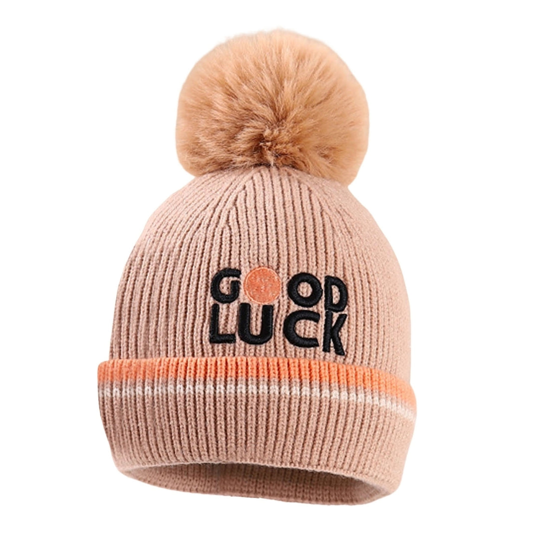 Baby Autumn Hat Thicken Good Heat Retention Knitted No Constraint Soft Keep Warm Elastic Plush Ball Baby Winter Bonnet Image 6