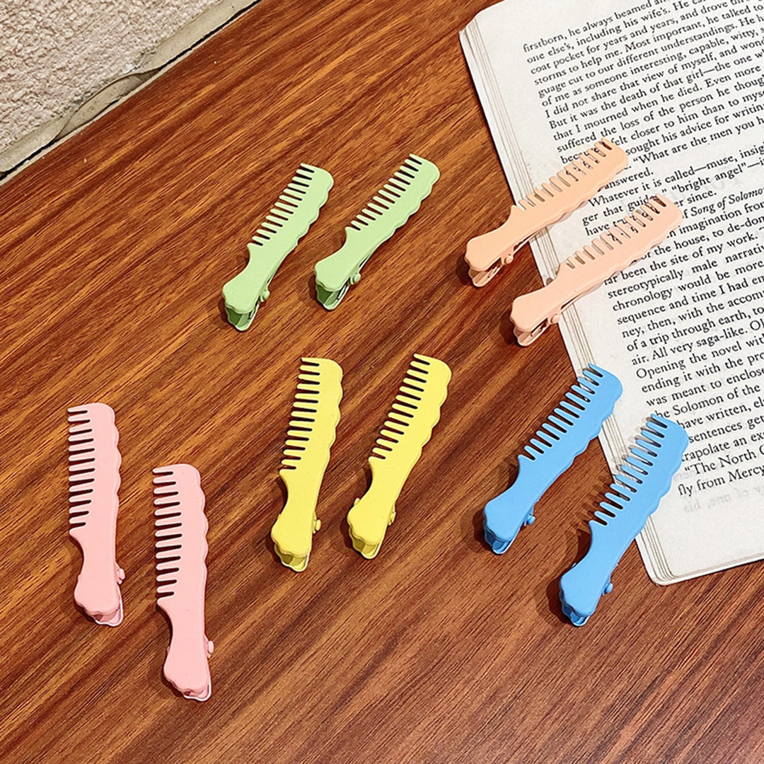 Bangs Clip Creative Design Comb Shape Solid Color Non-slip Smooth Edge Fix Hair Portable Cartoon Sweet Style Side Clip Image 7