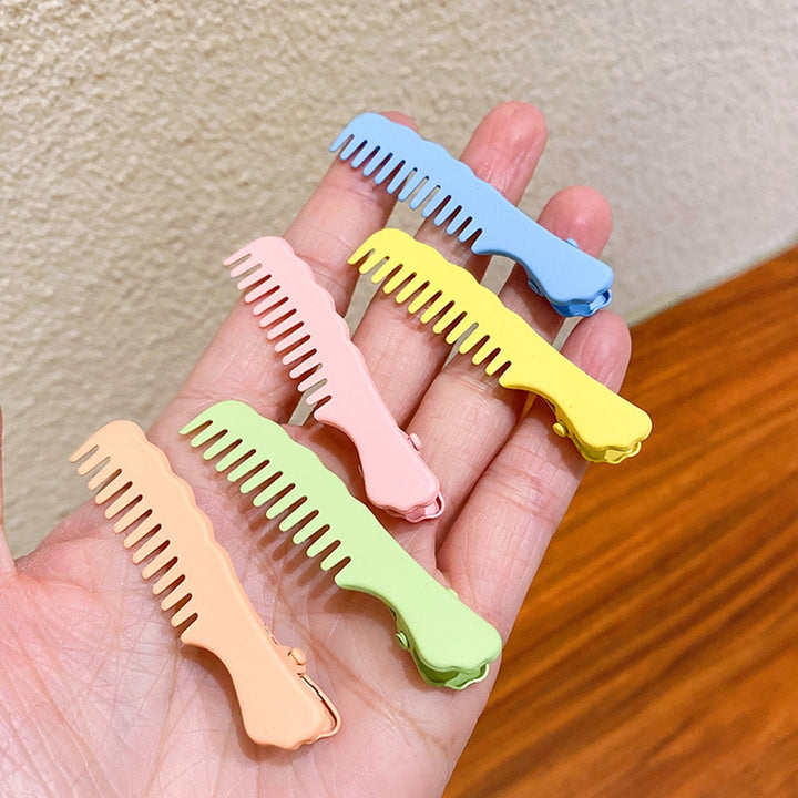 Bangs Clip Creative Design Comb Shape Solid Color Non-slip Smooth Edge Fix Hair Portable Cartoon Sweet Style Side Clip Image 8