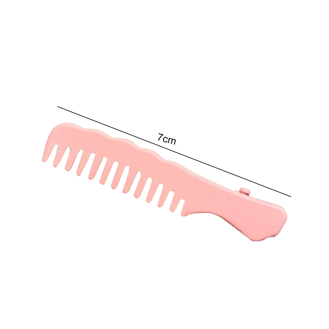 Bangs Clip Creative Design Comb Shape Solid Color Non-slip Smooth Edge Fix Hair Portable Cartoon Sweet Style Side Clip Image 10