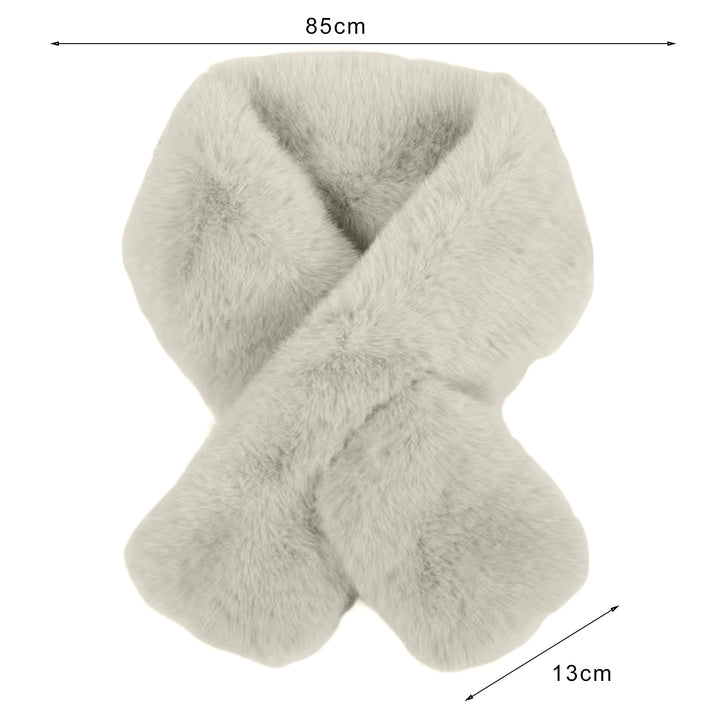 Cross Scarf Faux Rabbit faux Thickened Soft Cozy Plush Cold Resistant Solid Color Autumn Winter Women Neck Warmer Collar Image 10