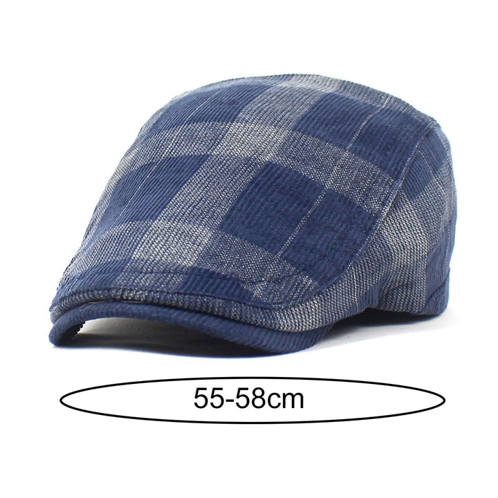 Newsboy Cap Retro Plaid Thick Soft Breathable Keep Warm Comfortable Autumn Winter Men Beret Flat Hat for Hunting Image 10