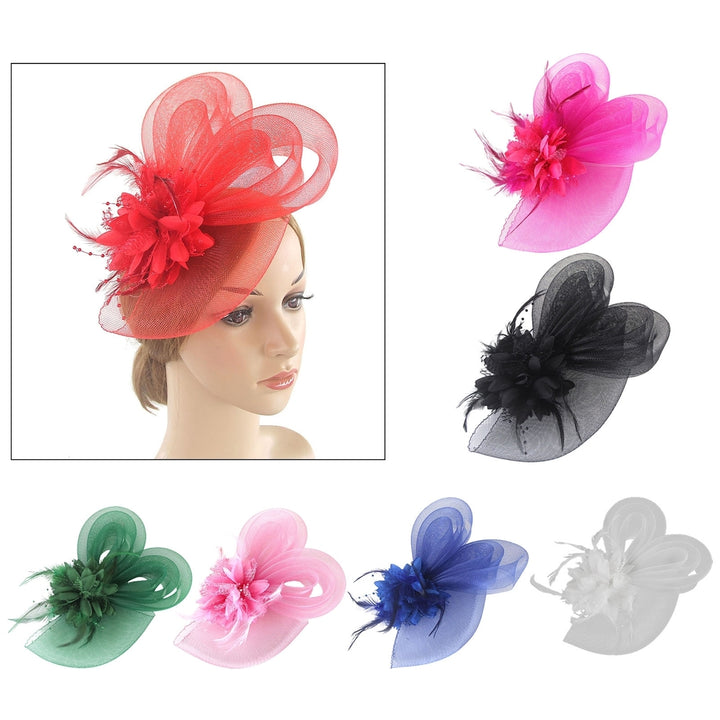 Fascinator Hat Rabbit Ears Feather Mesh Retro Elegant Costume Accessories Headwear Women Wedding Cocktail Tea Party Image 1