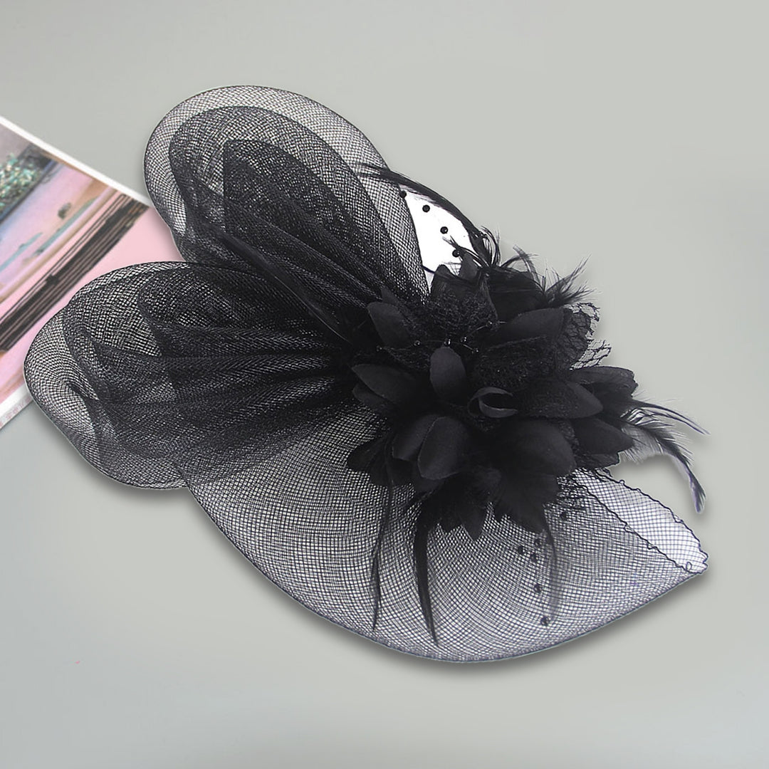 Fascinator Hat Rabbit Ears Feather Mesh Retro Elegant Costume Accessories Headwear Women Wedding Cocktail Tea Party Image 11