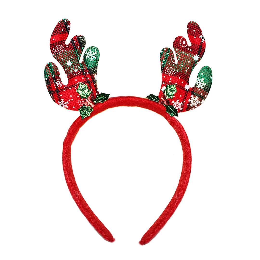 Christmas Headband Festive Decorative Lightweight Xmas Santa Elk Antlers Children Adults Hairband for Party Image 3