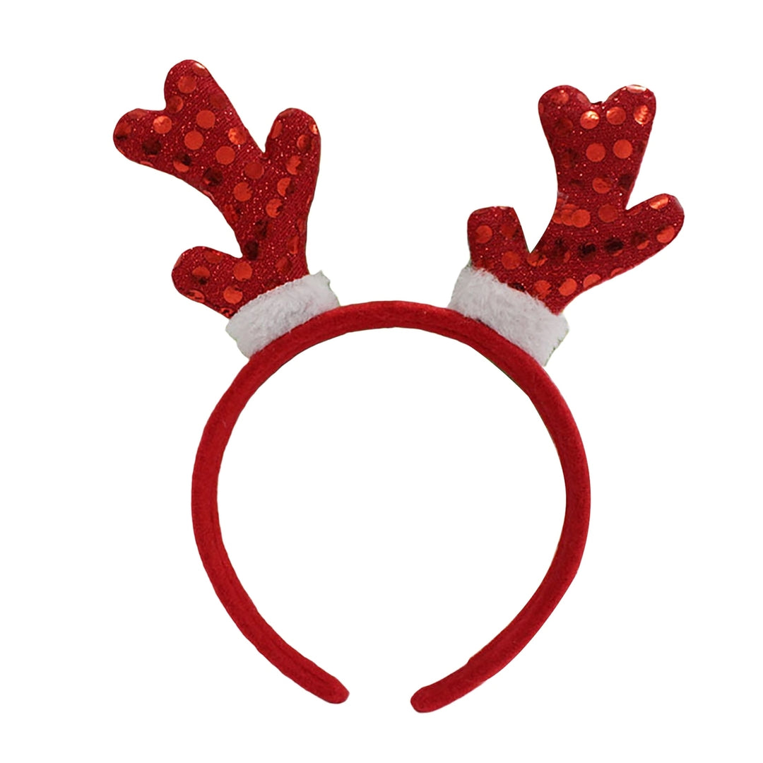 Christmas Headband Festive Decorative Lightweight Xmas Santa Elk Antlers Children Adults Hairband for Party Image 9