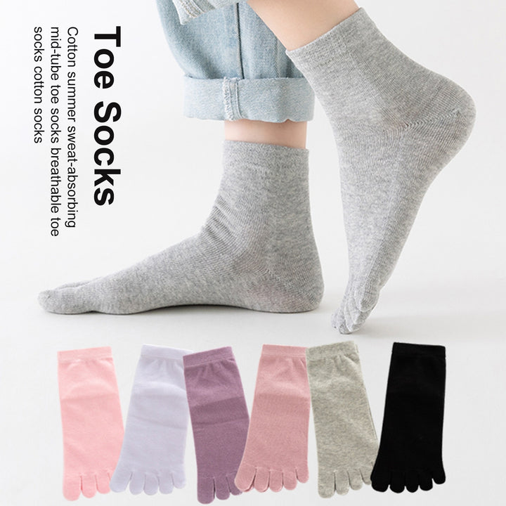1 Pair Mid Tube Socks Sweat Absorption Breathable Soft Solid Color High Elasticity Keep Warm Non-Slip No Odor Image 8