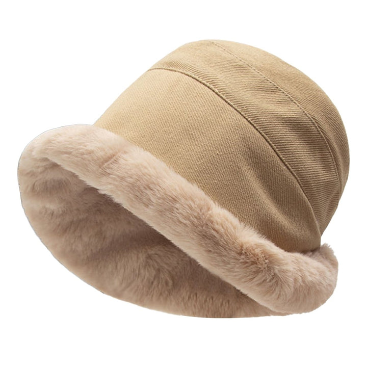 Winter Hat Solid Color Wide Brim Soft Casual Cap Thickened Keep Warm Head Wear Bucket Hat Plush Pot Cap Streetwear Women Image 6