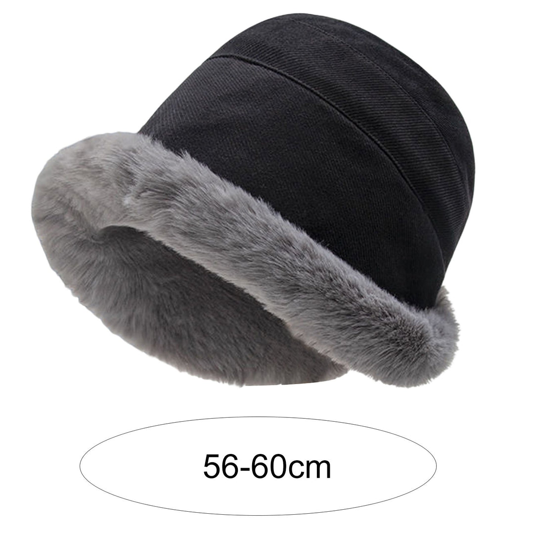 Winter Hat Solid Color Wide Brim Soft Casual Cap Thickened Keep Warm Head Wear Bucket Hat Plush Pot Cap Streetwear Women Image 10