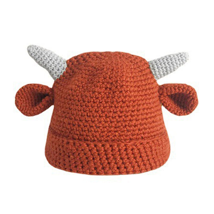 Knitted Hat Cow Horns Ears Handmade Thickened Flanging Comfortable Ear Protection Stretchy Autumn Winter Women Beanie Image 6