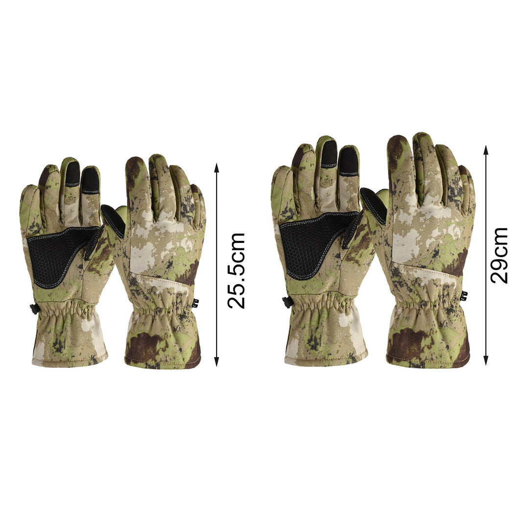 1 Pair Winter Men Sport Gloves Camouflage Touch Screen Plush Lining Anti Slip Palm Full Fingers Gloves for Cycling Image 9