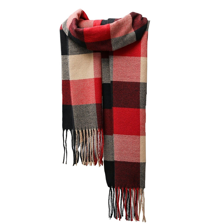 Men Scarf British Style Classic Plaid Fringed Tassels Soft Keep Warm Faux Cashmere Autumn Winter Adults Long Scarf for Image 7