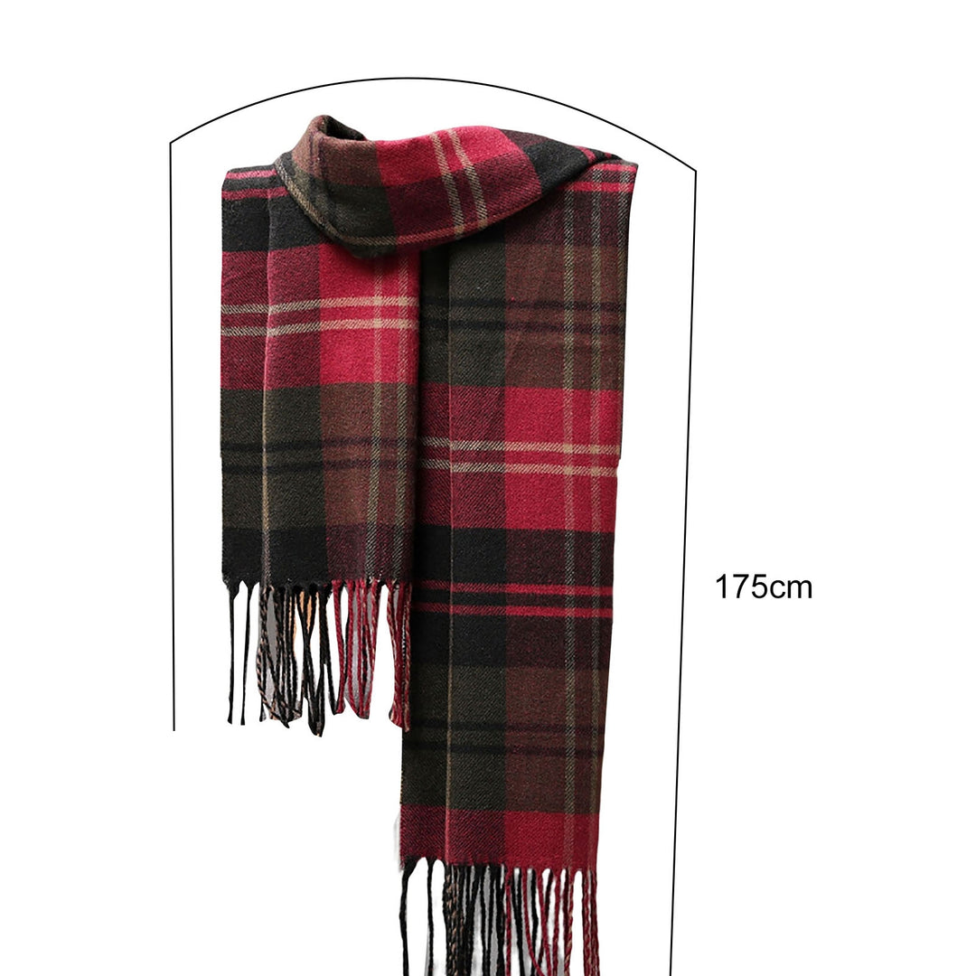 Men Scarf British Style Classic Plaid Fringed Tassels Soft Keep Warm Faux Cashmere Autumn Winter Adults Long Scarf for Image 11