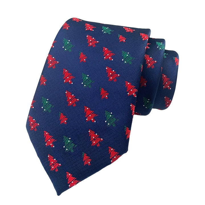 Christmas Tie Anti-wrinkle Wide Exquisite Adjustable Festive Gift Smooth Surface Snowflake Gift Box Xmas Tie for Dating Image 1