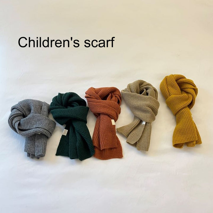 Soft Lovely Thick Long Thermal Scarf Baby Boys Girls Winter Solid Color Knitting Scarfs for Cold Weather Image 1