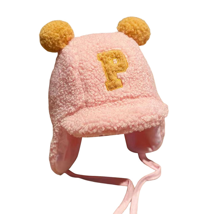 Earflap Hat Pompoms Letter Embroidery Lace-Up with Rope Cute Ears Protection Soft Autumn Winter Girls Boys Trapper Ski Image 4
