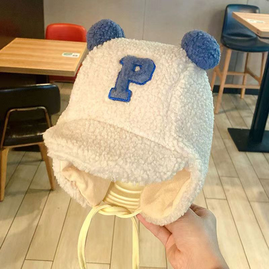 Earflap Hat Pompoms Letter Embroidery Lace-Up with Rope Cute Ears Protection Soft Autumn Winter Girls Boys Trapper Ski Image 7