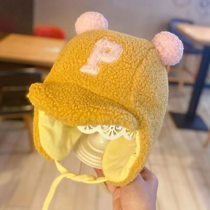 Earflap Hat Pompoms Letter Embroidery Lace-Up with Rope Cute Ears Protection Soft Autumn Winter Girls Boys Trapper Ski Image 10