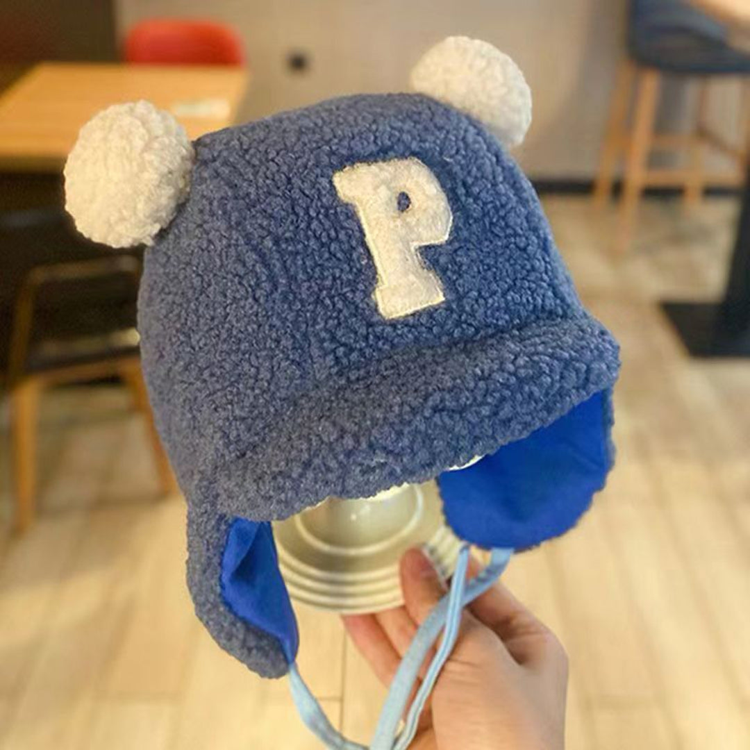 Earflap Hat Pompoms Letter Embroidery Lace-Up with Rope Cute Ears Protection Soft Autumn Winter Girls Boys Trapper Ski Image 11